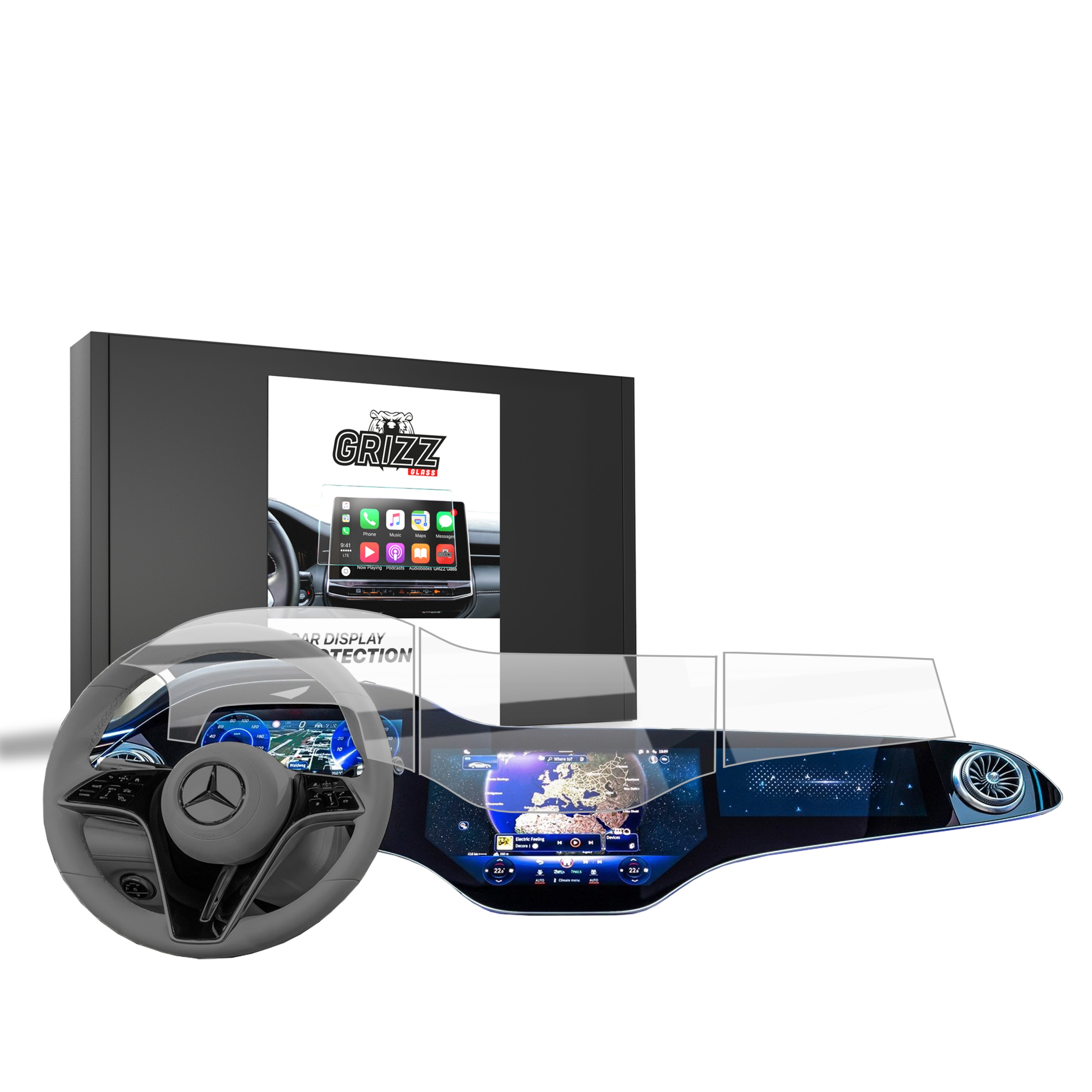 Folia ceramiczna 3w1 Grizz Protector do Mercedes EQE SUV Hyperscreen (2022-2026)