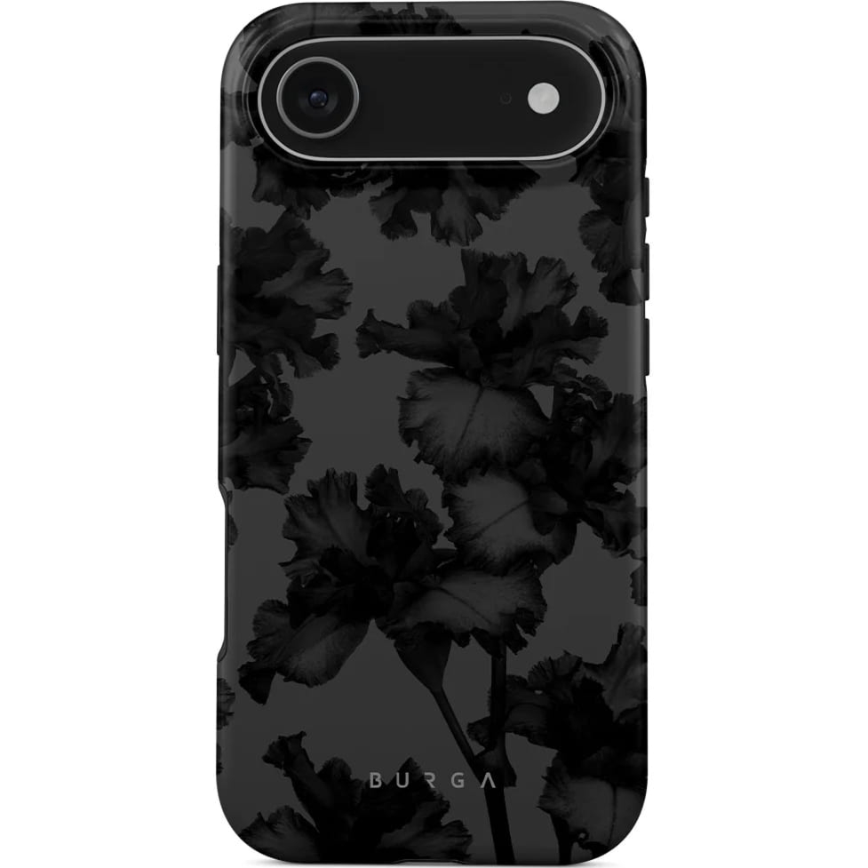 Etui Burga Nucturnal Tough Magnetic do iPhone Air, czarne z kwiecistym wzorem