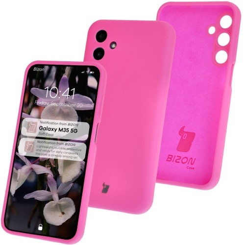 Image of Silikonowe etui Bizon Soft Case do Galaxy M35 5G, neonowo-różowe