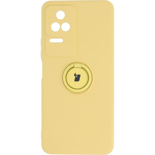 Image of Etui Bizon Case Silicone Ring Sq do Xiaomi Poco F4, żółte