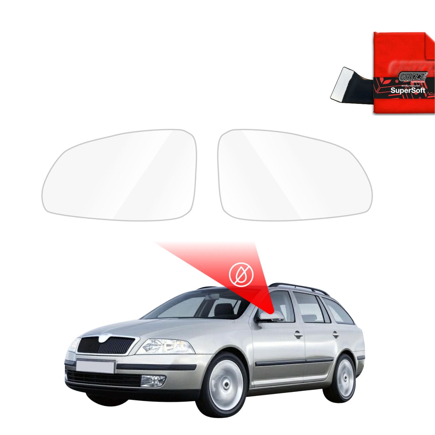 Folia przeciwdeszczowa Grizz Protector na lusterka do Skoda Octavia 2 Kombi (2004-2008)