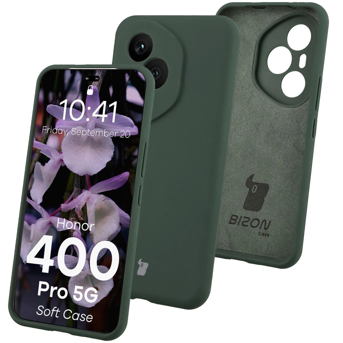 Silikonowe etui Bizon Soft Case do Honor 400 Pro, ciemnozielone