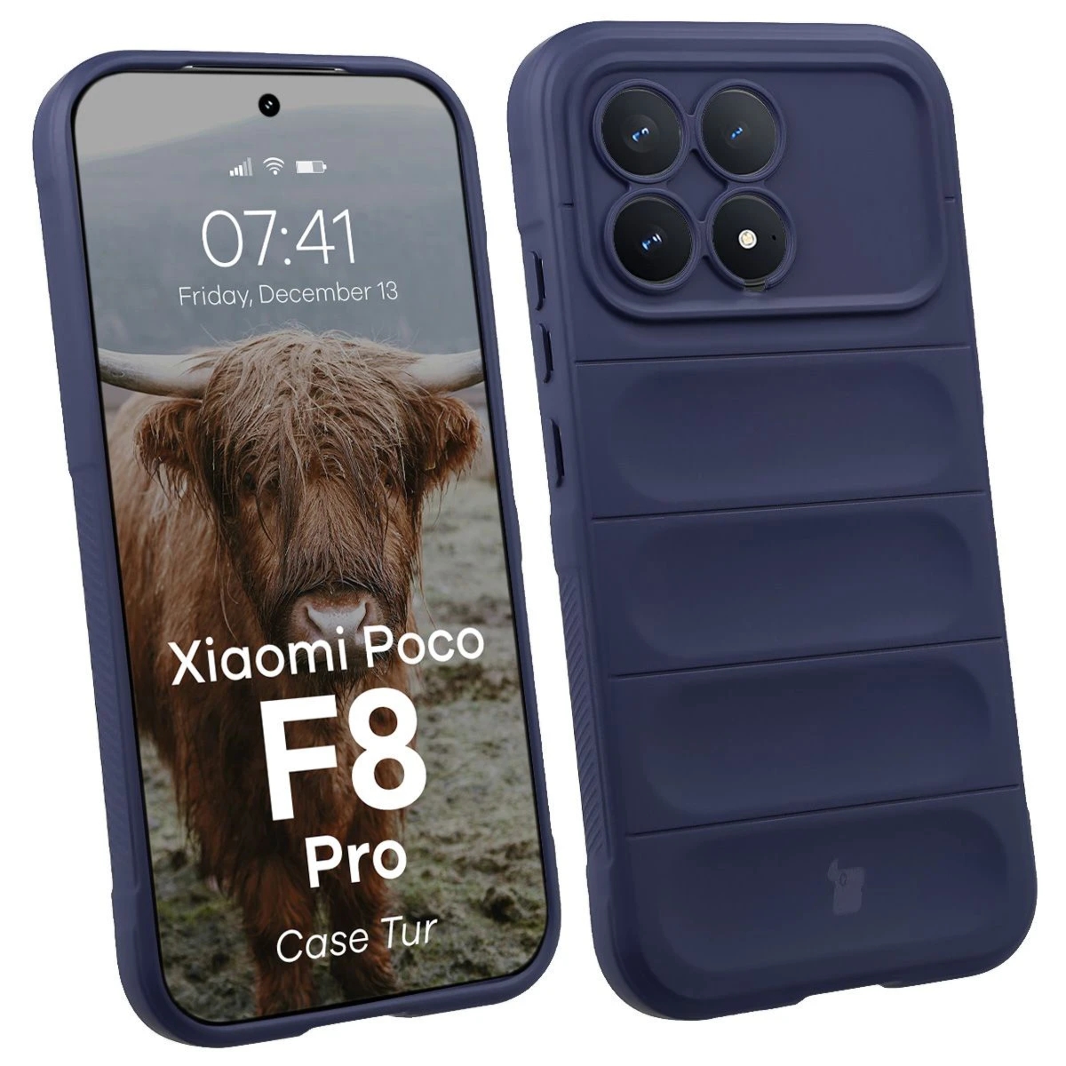 Pancerne etui Bizon Case Tur do Xiaomi POCO F8 Pro, granatowe