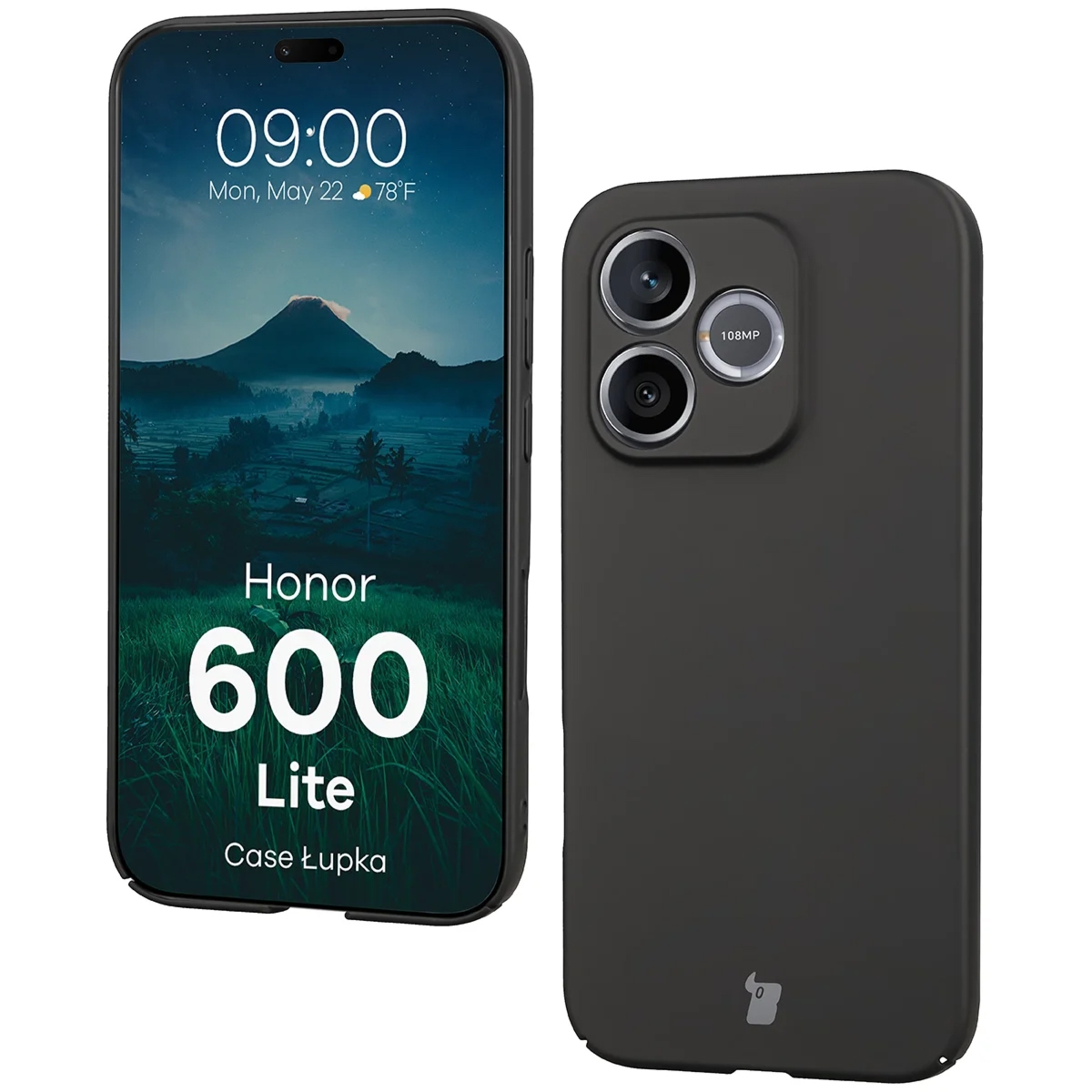 Etui Bizon Case Łupka do Honor 600 Lite 5G, czarne