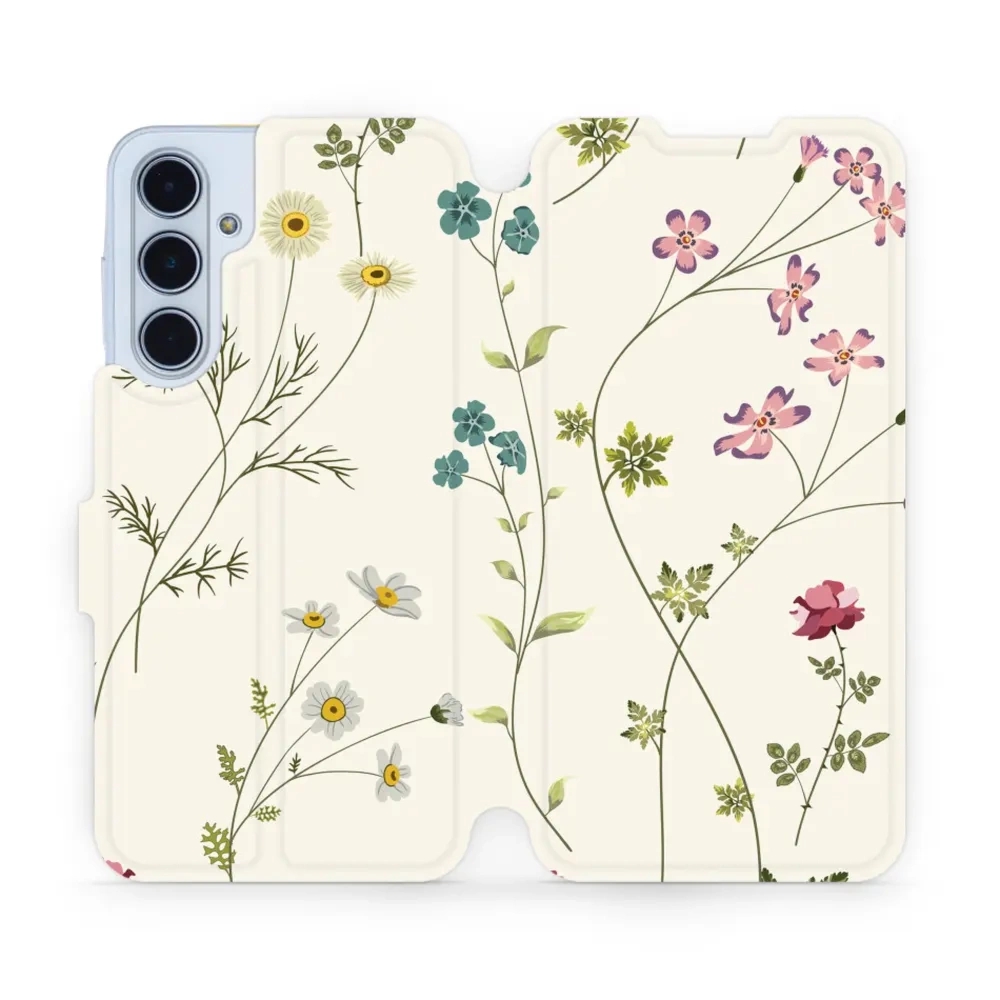 Etui z klapką do Galaxy M35 5G, Mobiwear Book, polne kwiaty