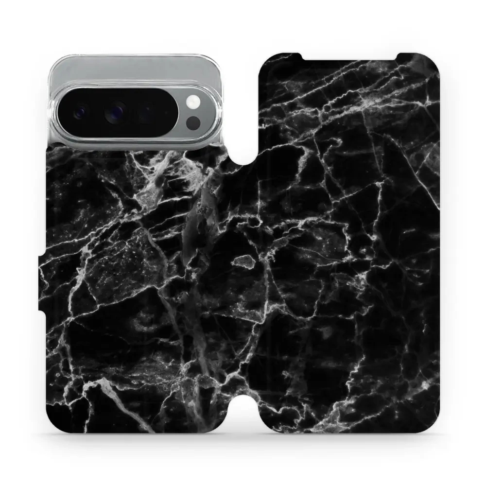 Etui z klapką do Pixel 10 Pro XL, Mobiwear Book, czarny marmur