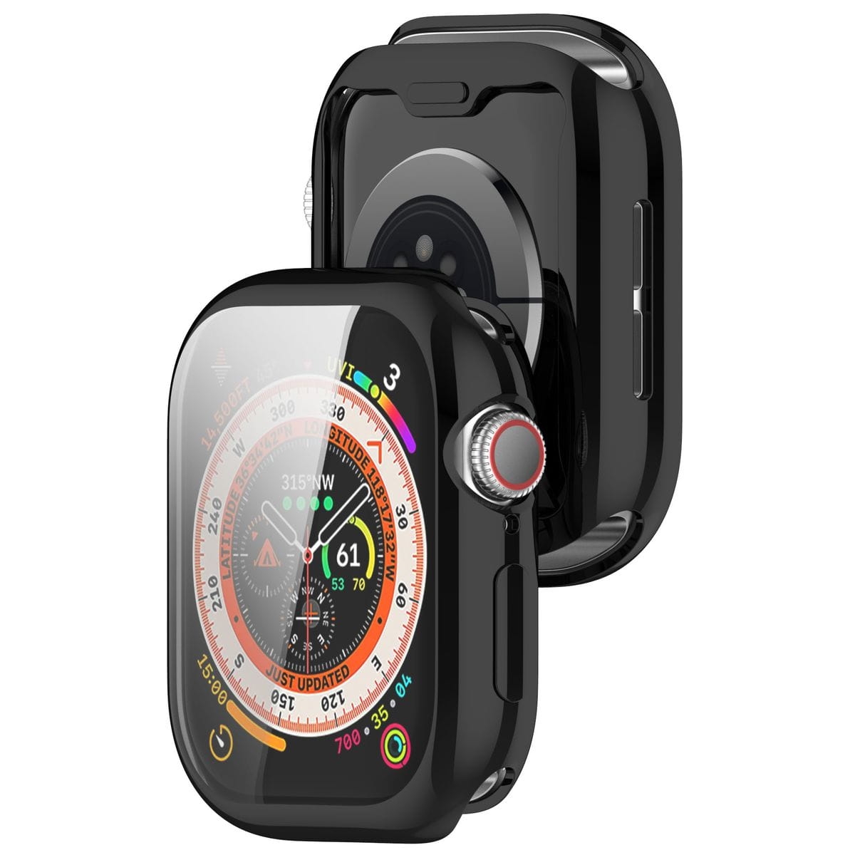 Image of Etui z osłoną ekranu Bizon Case Watch Felipe do Apple Watch 10 (42mm), czarne