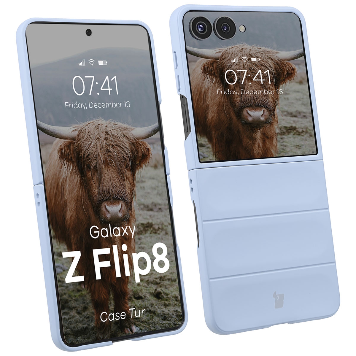 Pancerne etui Bizon Case Tur do Galaxy Z Flip8, jasnoniebieskie