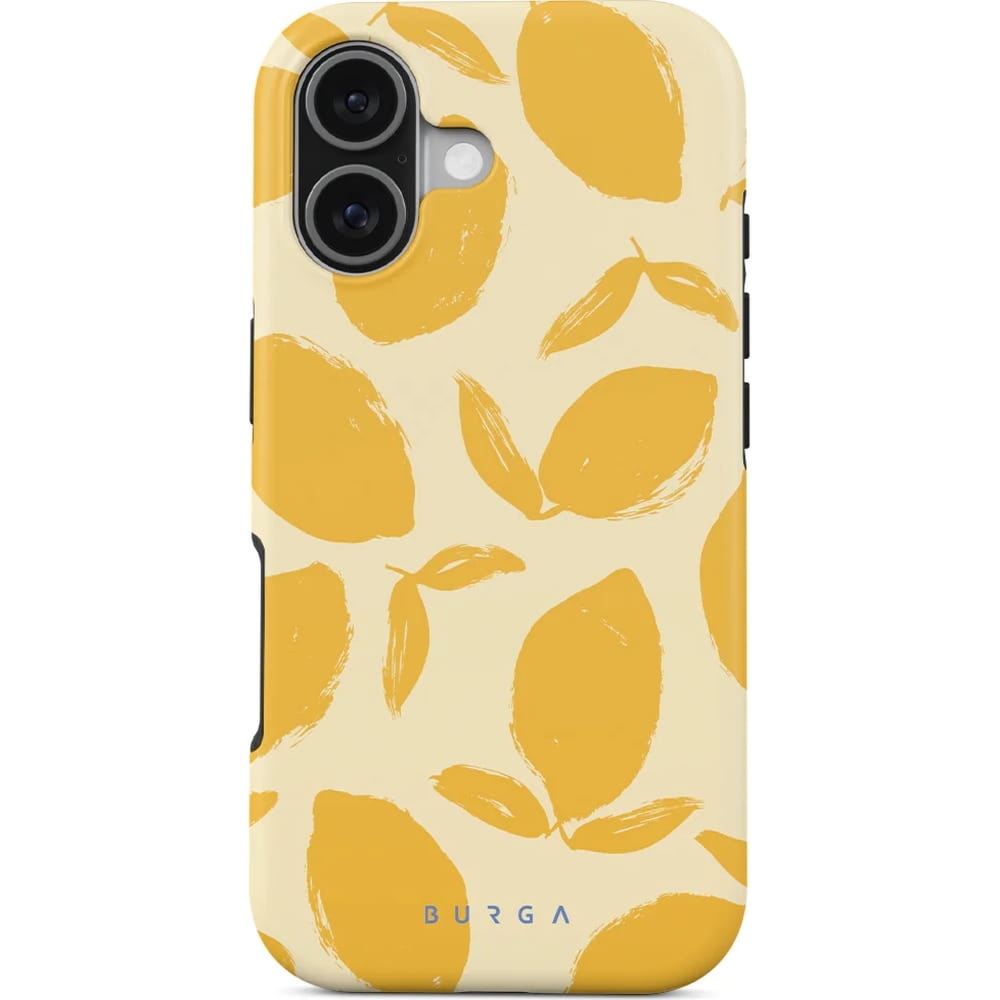 Etui Burga Lemon Tart Tough Magnetic do iPhone 17, żółte z cytrynowym wzorem