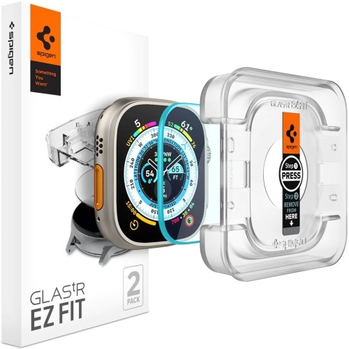 Image of Szkło do etui + Aplikator Spigen Glas.tr EZ Fit 2-Pack do Apple Watch Ultra 2/1 49mm