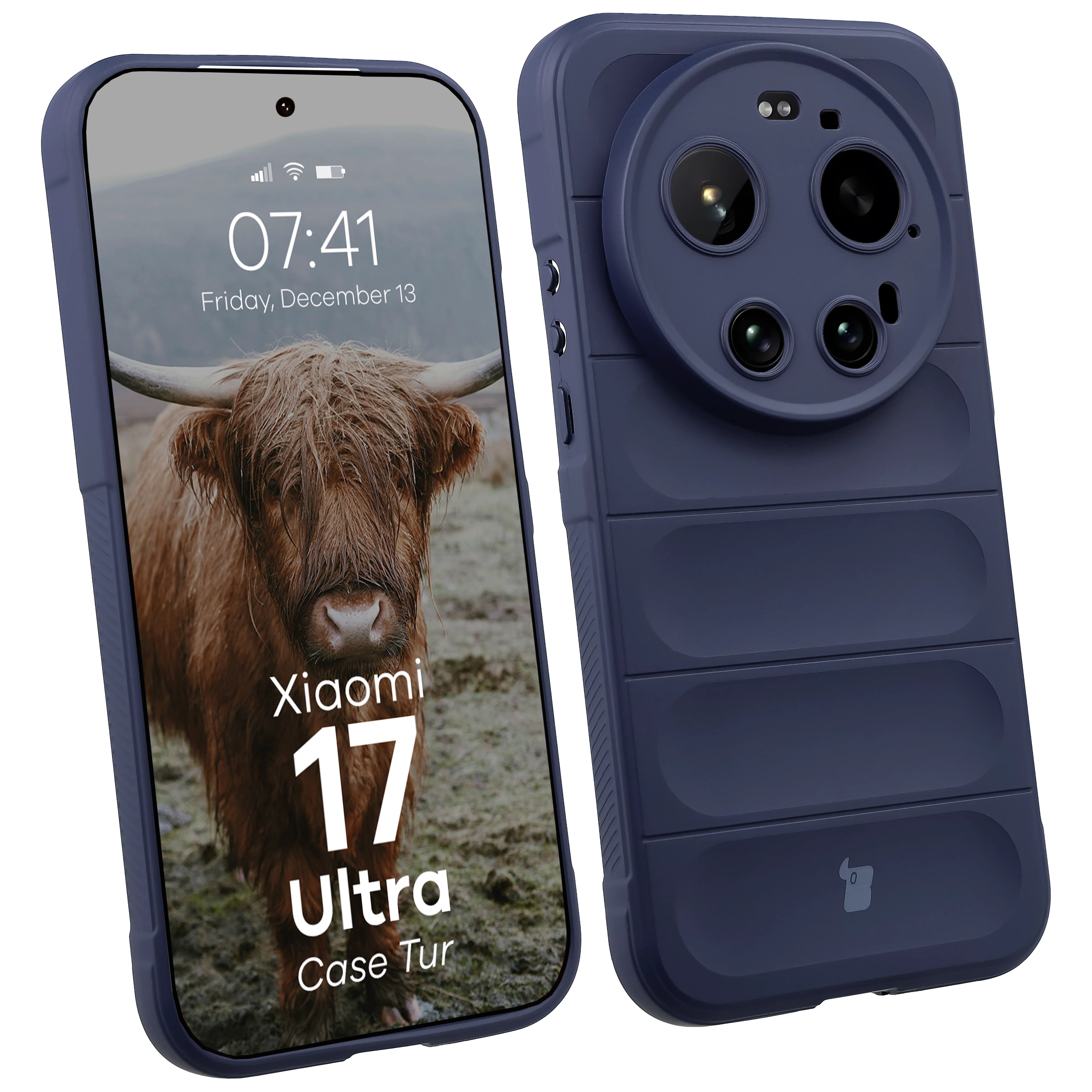 Pancerne etui Bizon Case Tur do Xiaomi 17 Ultra, granatowe