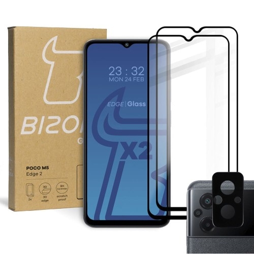 Image of 2x Szkło + szybka na aparat BIZON Edge 2 do Xiaomi Pocophone M5