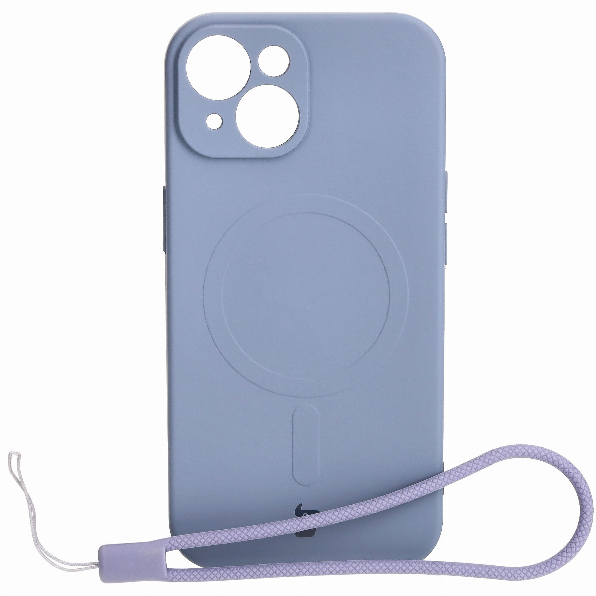 Image of Etui silikonowe z pierścieniem magnetycznym Bizon Case Silicone Magnetic do iPhone 15, szare