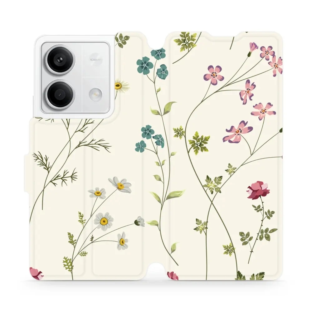 Etui z klapką do Xiaomi Redmi Note 13 5G, Mobiwear Book, polne kwiaty