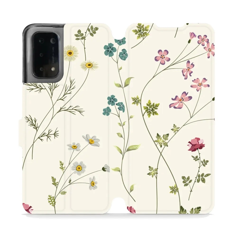 Etui z klapką do Oppo A54 5G, Mobiwear Book, polne kwiaty