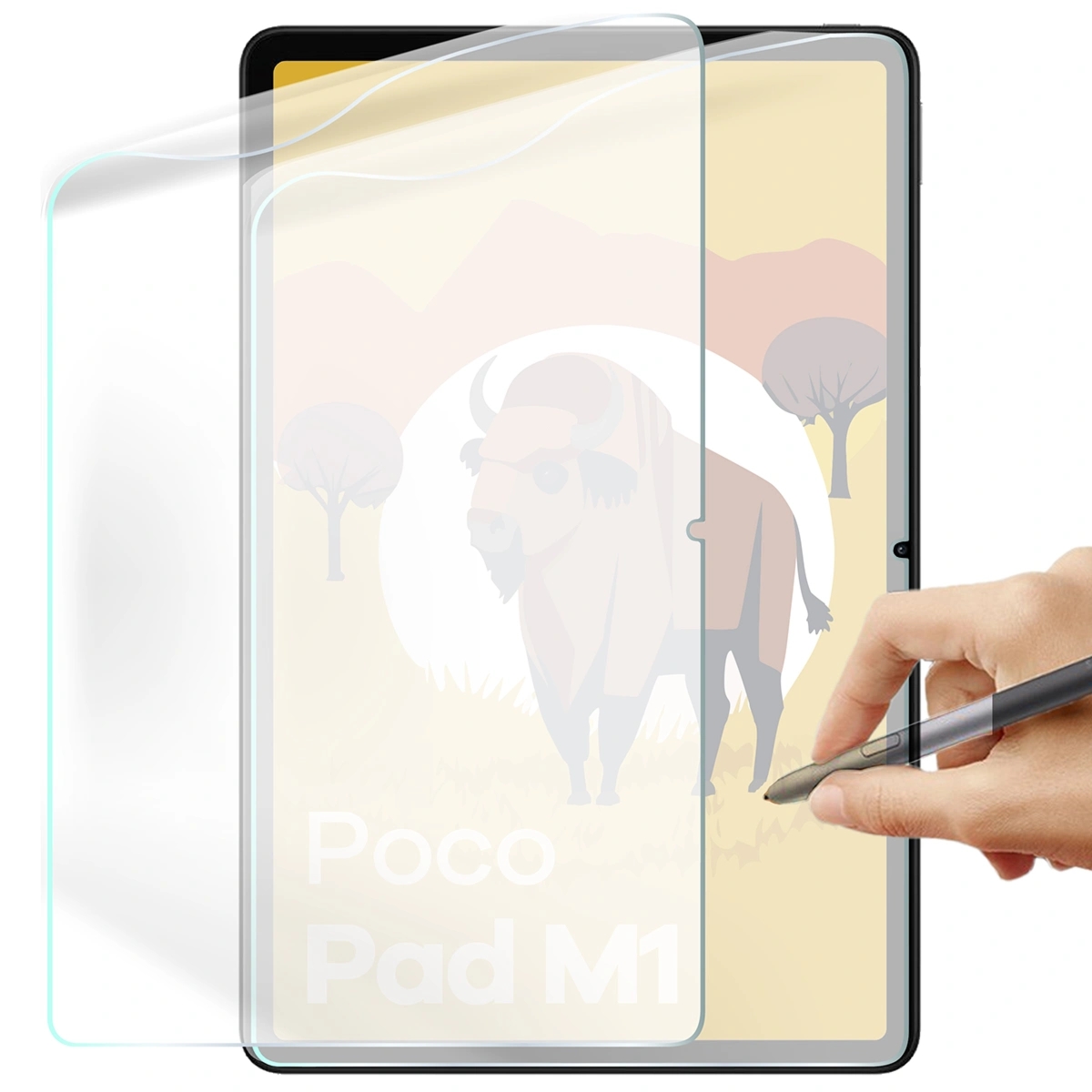 Folia imitująca papier Bizon Film Tab Papirus Duo do Xiaomi POCO Pad M1, 2 sztuki