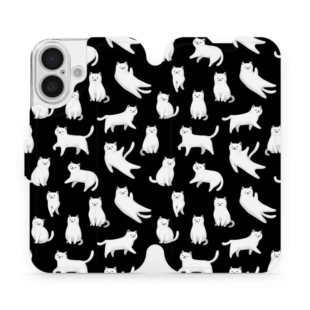 Etui z klapką do iPhone 16, Mobiwear Book, kotki luna