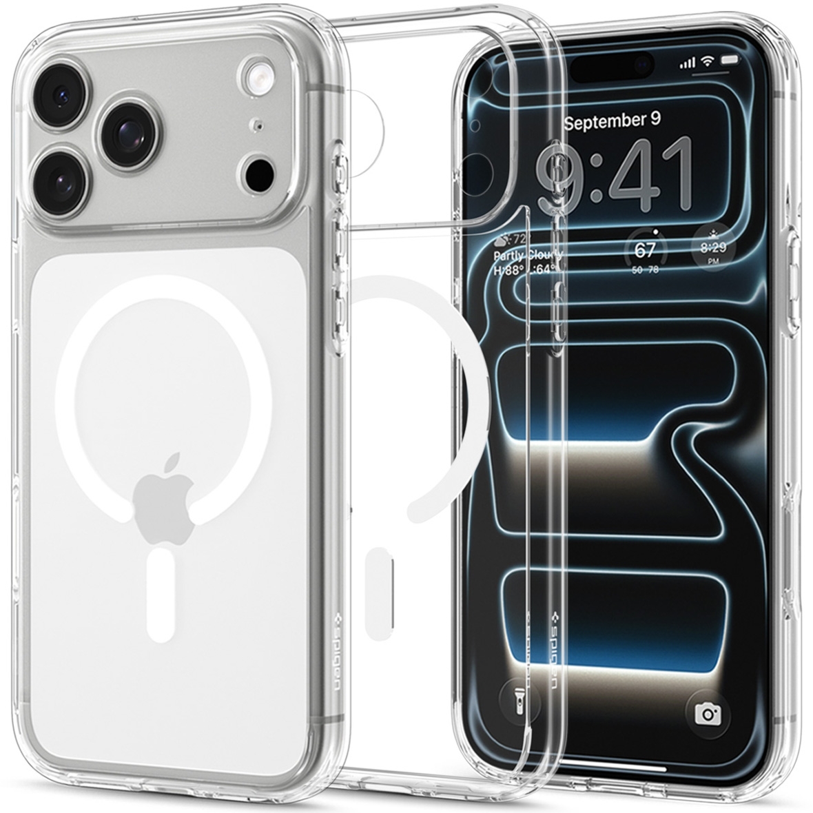 Etui Spigen Ultra Hybrid Mag do MagSafe do iPhone 18 Pro, przezroczysto-białe