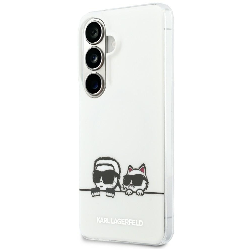 Etui Karl Lagerfeld IML Print MagSafe Peekaboo do Galaxy S26 Plus, białe z wzorem projektanta i Choupette