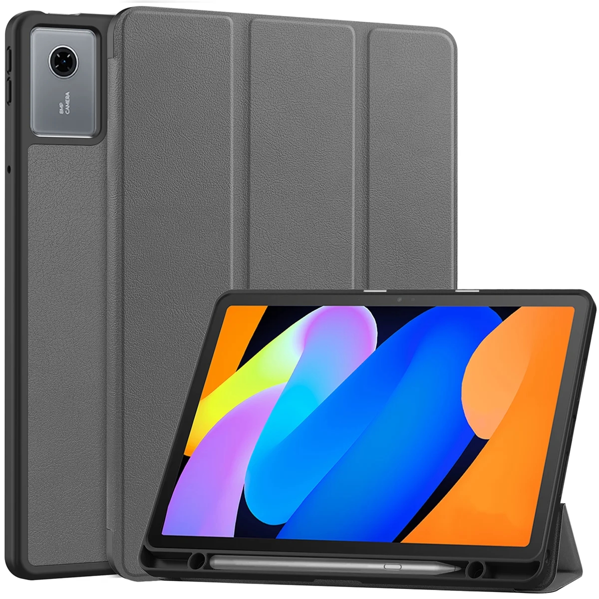 Etui z klapką Bizon Case Tab Lizard do Lenovo Idea Tab 11, szare