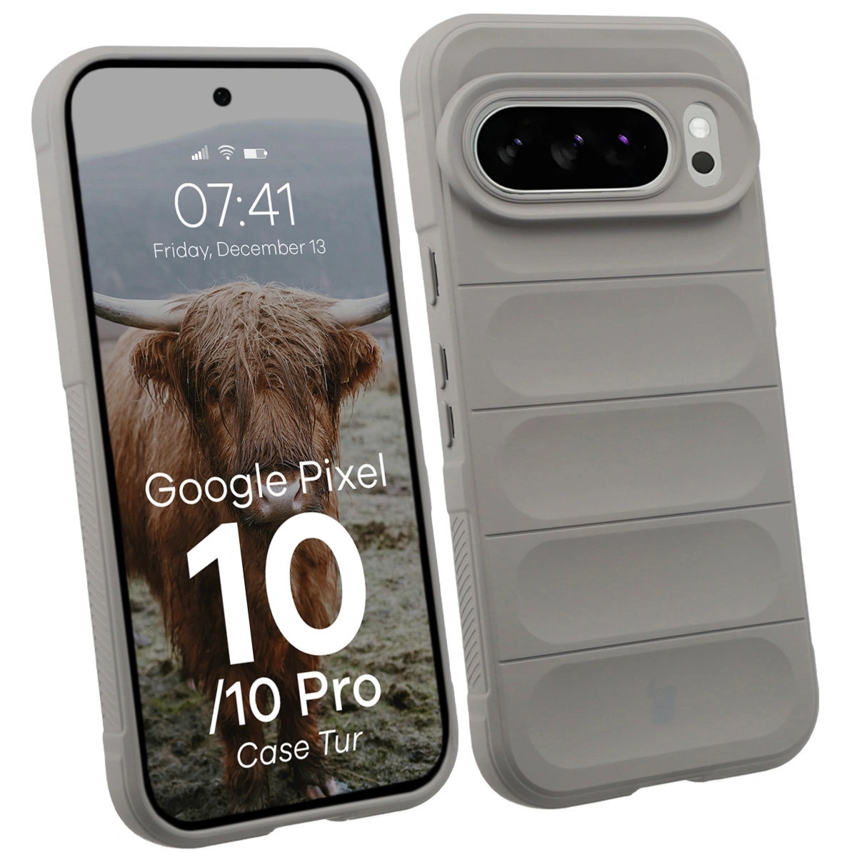 Pancerne etui Bizon Case Tur do Google Pixel 10 / 10 Pro, jasnoszare