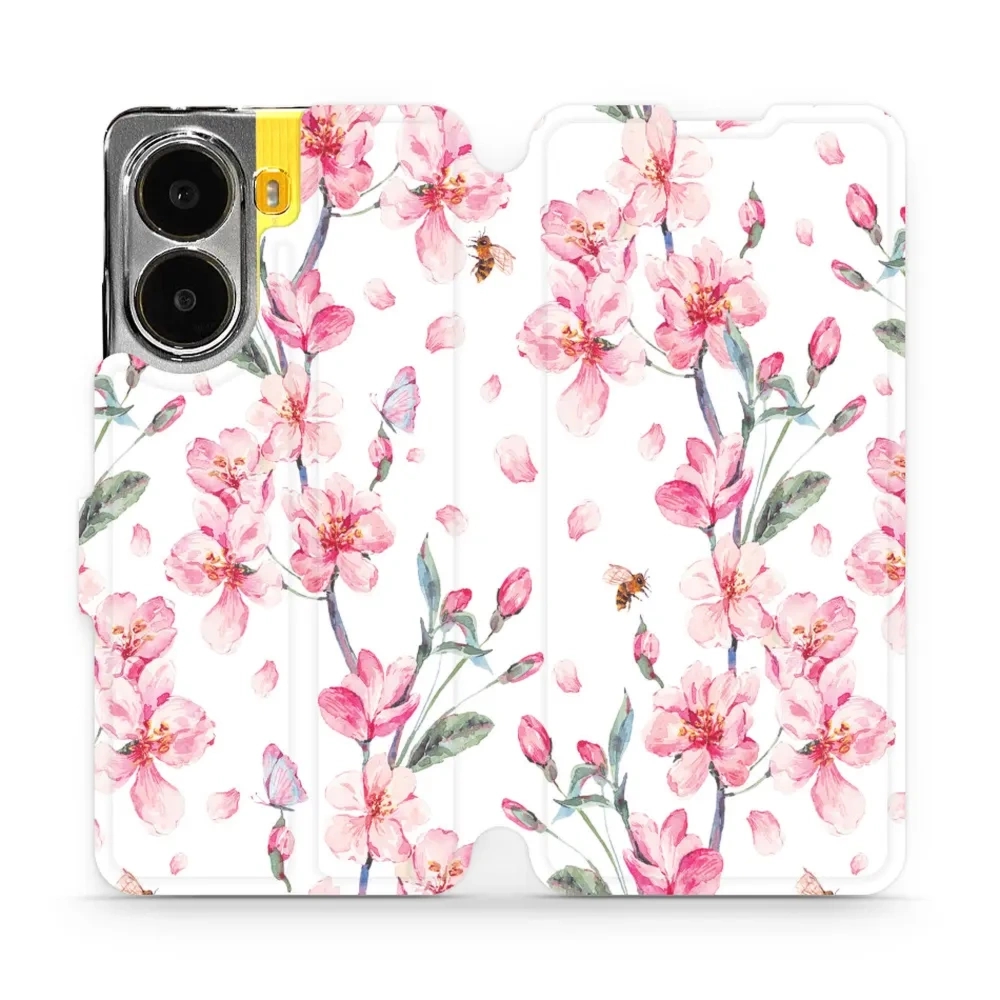 Etui z klapką do Xiaomi POCO X7 Pro, Mobiwear Book, różowa wiosna