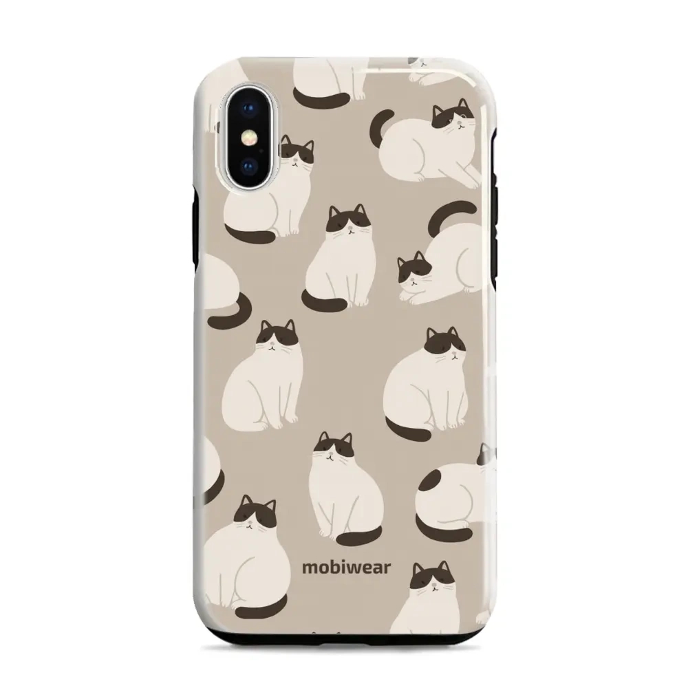 Etui ochronne do iPhone Xr, Mobiwear Elite Pro, kawa miau