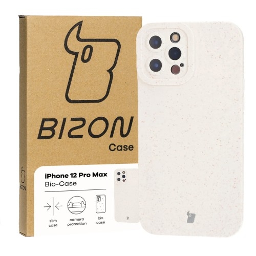 Image of Ekologiczne etui Bizon Bio-Case do iPhone 12 Pro Max, ecru