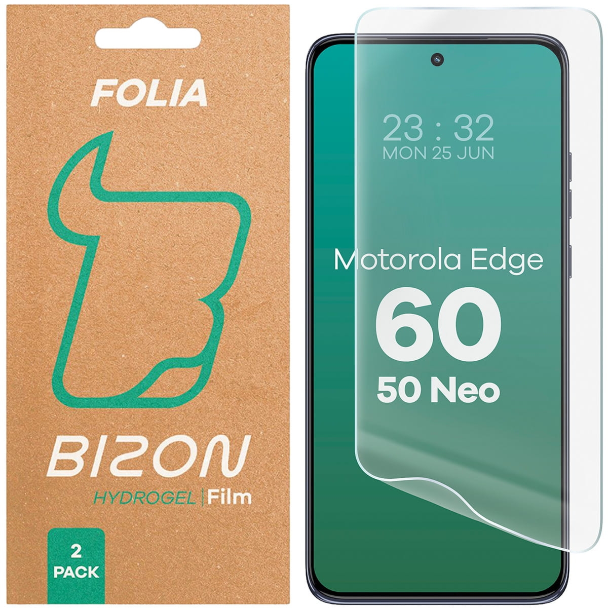 Folia hydrożelowa na ekran Bizon Film Hydrogel Front Duo do Motorola Edge 50 Neo / 60 Neo, 2 sztuki