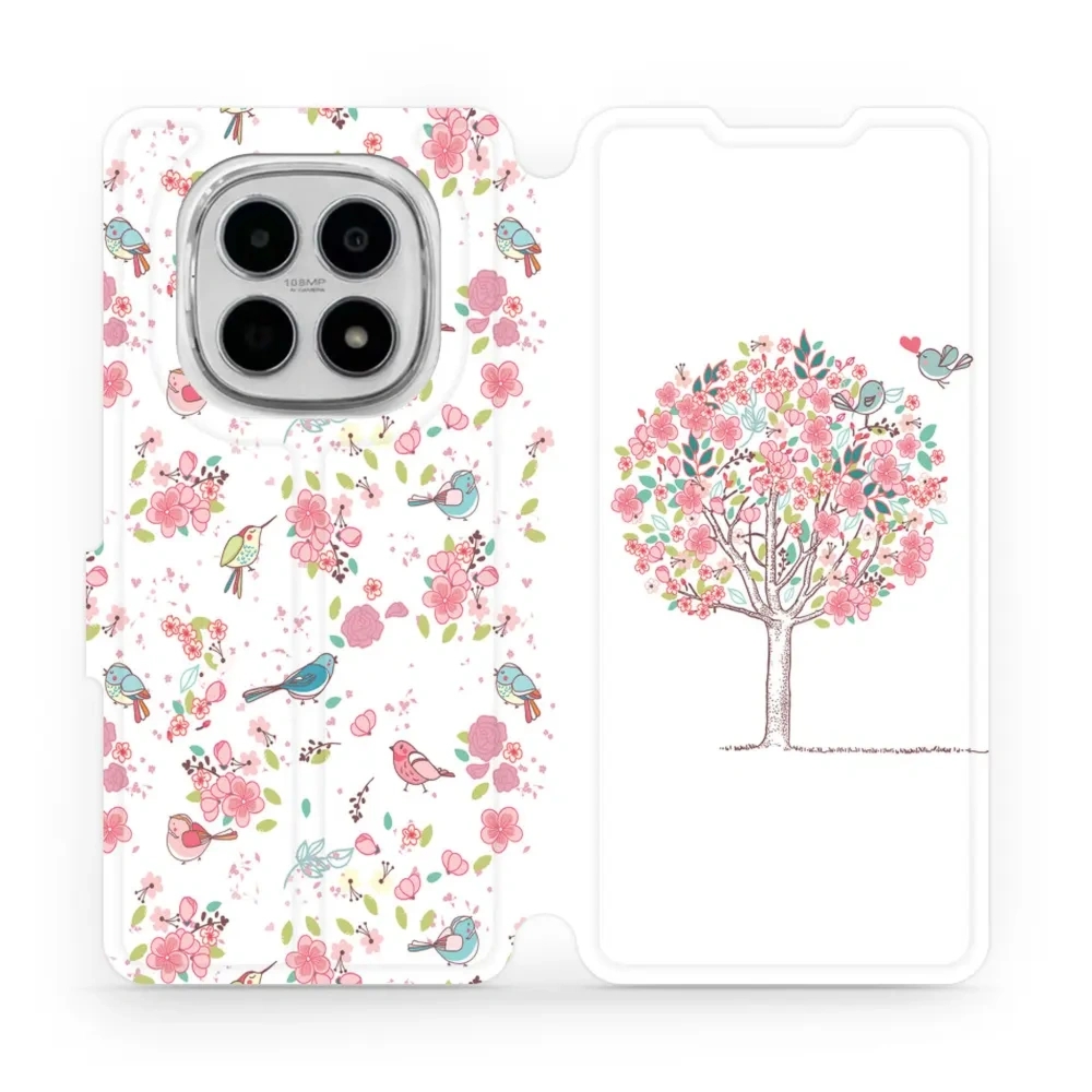 Etui z klapką do Xiaomi POCO M8 5G, Mobiwear Book, różowy gaj