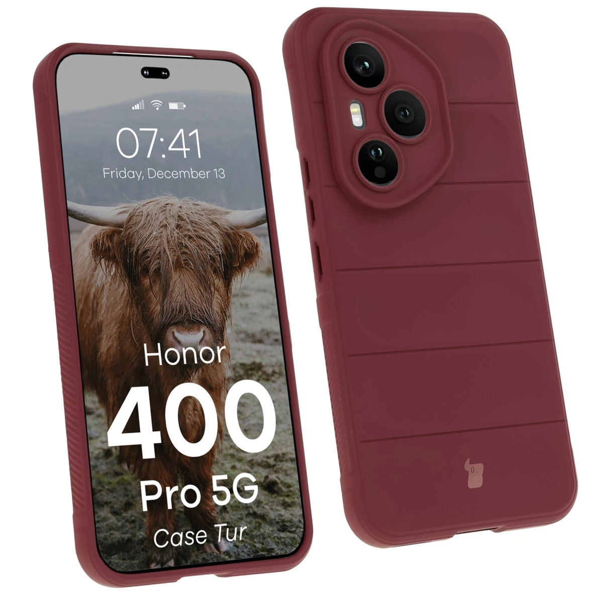 Pancerne etui Bizon Case Tur do Honor 400 Pro, burgundowe