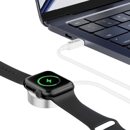 Image of Ładowarka magnetyczna, indukcyjna do Apple Watch Tech-Protect UltraBoost USB-C, 1,2 m, biała