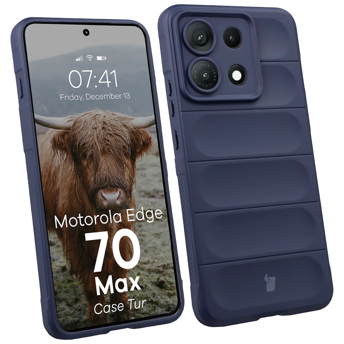 Pancerne etui Bizon Case Tur do Motorola Edge 70 Max, granatowe