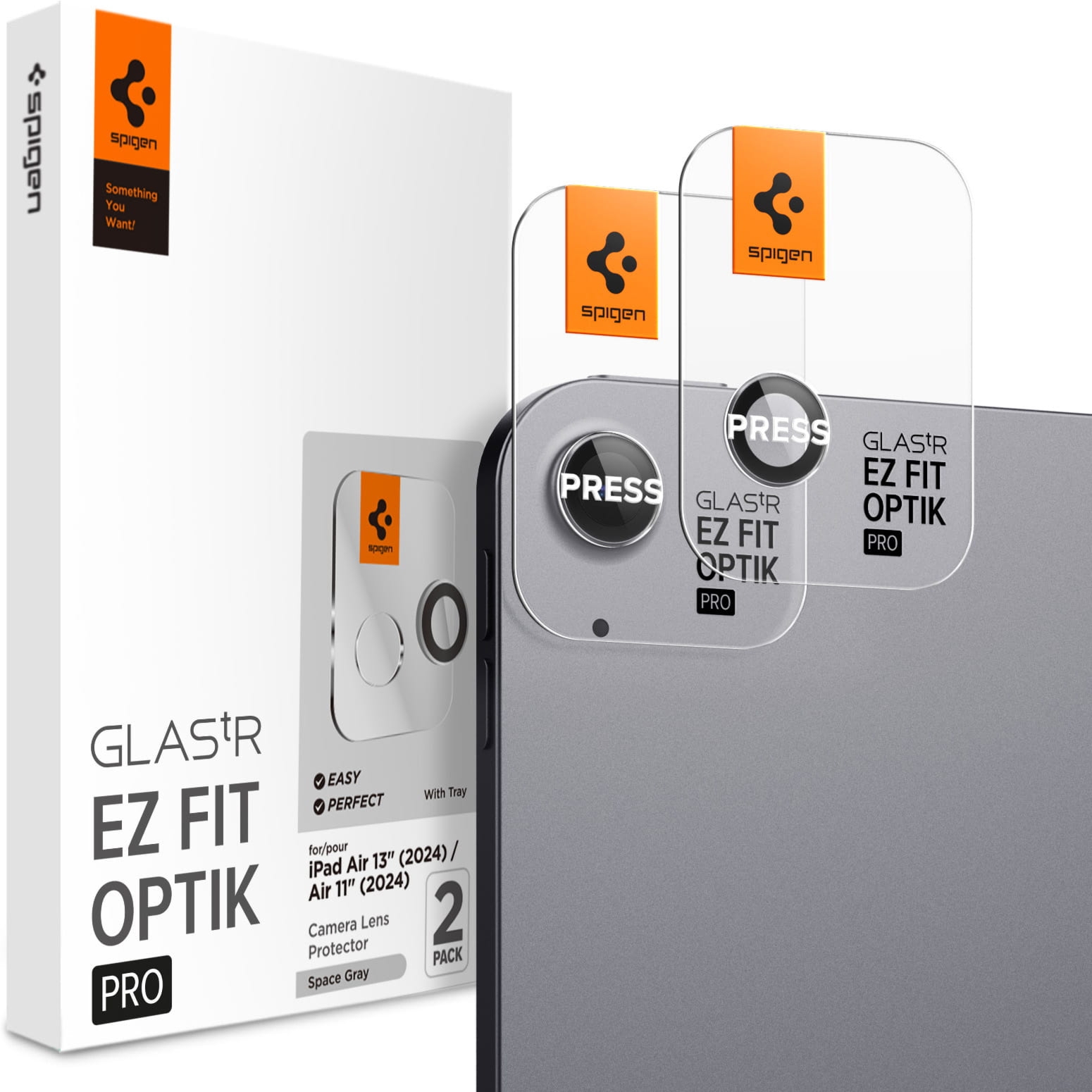 Szkło na aparat Spigen Glas.tR Ez Fit Optik Pro 2-Pack do iPad Air 11″ / 13″ M4/M3/M2, szare