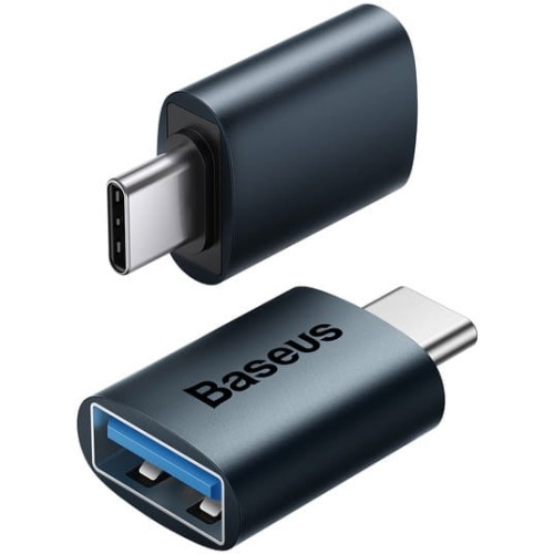 Image of Baseus Ingenuity, Mini OTG adapter, przejściówka USB-C na USB-A, niebieska