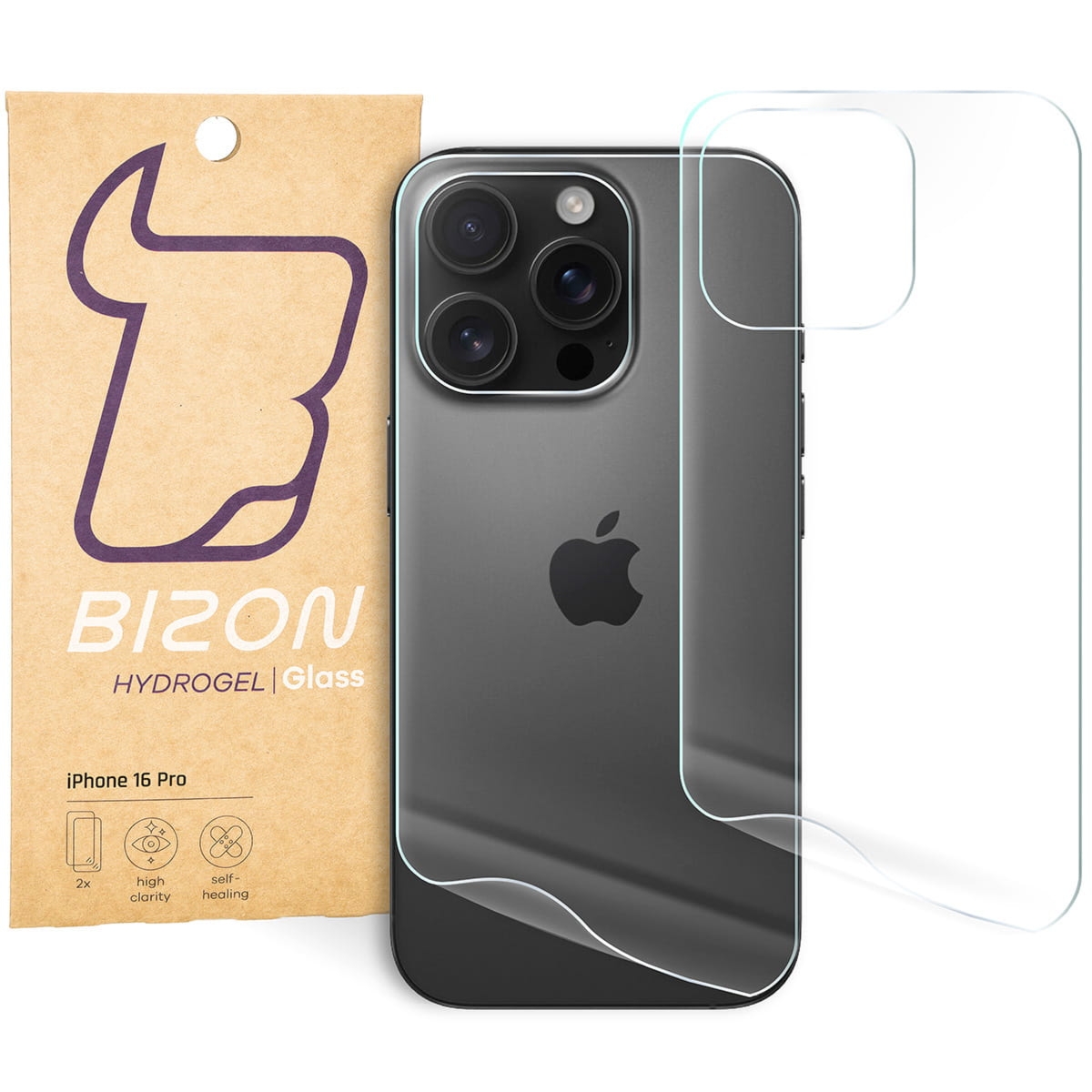 Folia hydrożelowa na tył Bizon Film Hydrogel Back Duo do iPhone 16 Pro, 2 sztuki