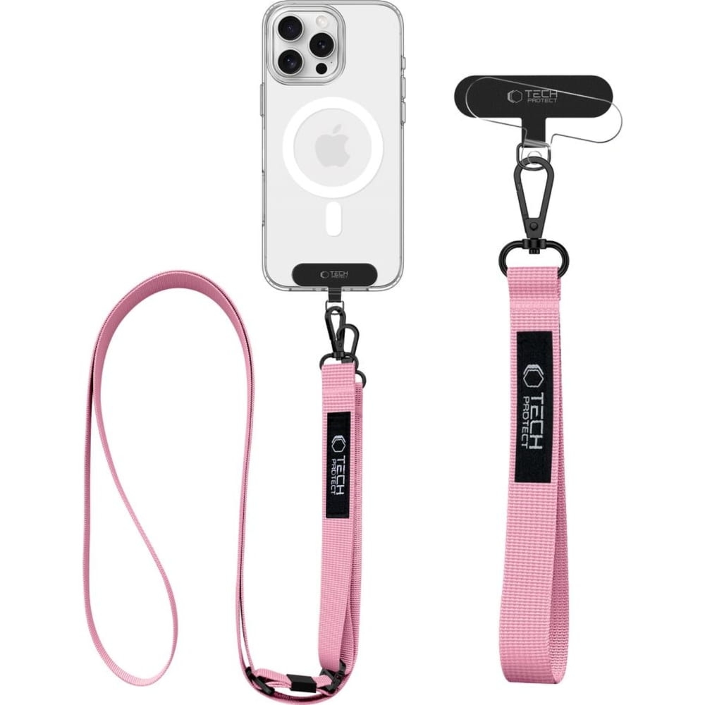 Smyczka na nadgarstek / ramię do telefonu Tech-Protect C6S Rope Wrist Strap, różowe