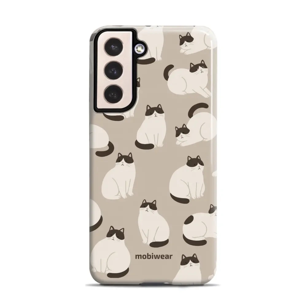 Etui ochronne do Galaxy S21 Plus, Mobiwear Elite Pro, kawa miau