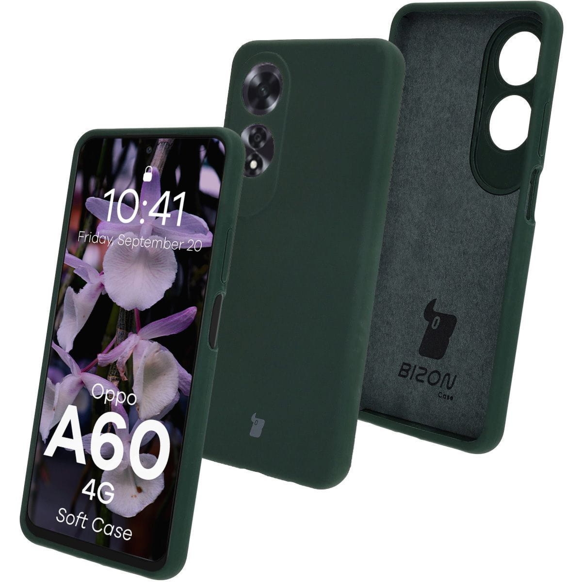 Silikonowe etui Bizon Soft Case do Oppo A60 4G, ciemnozielone