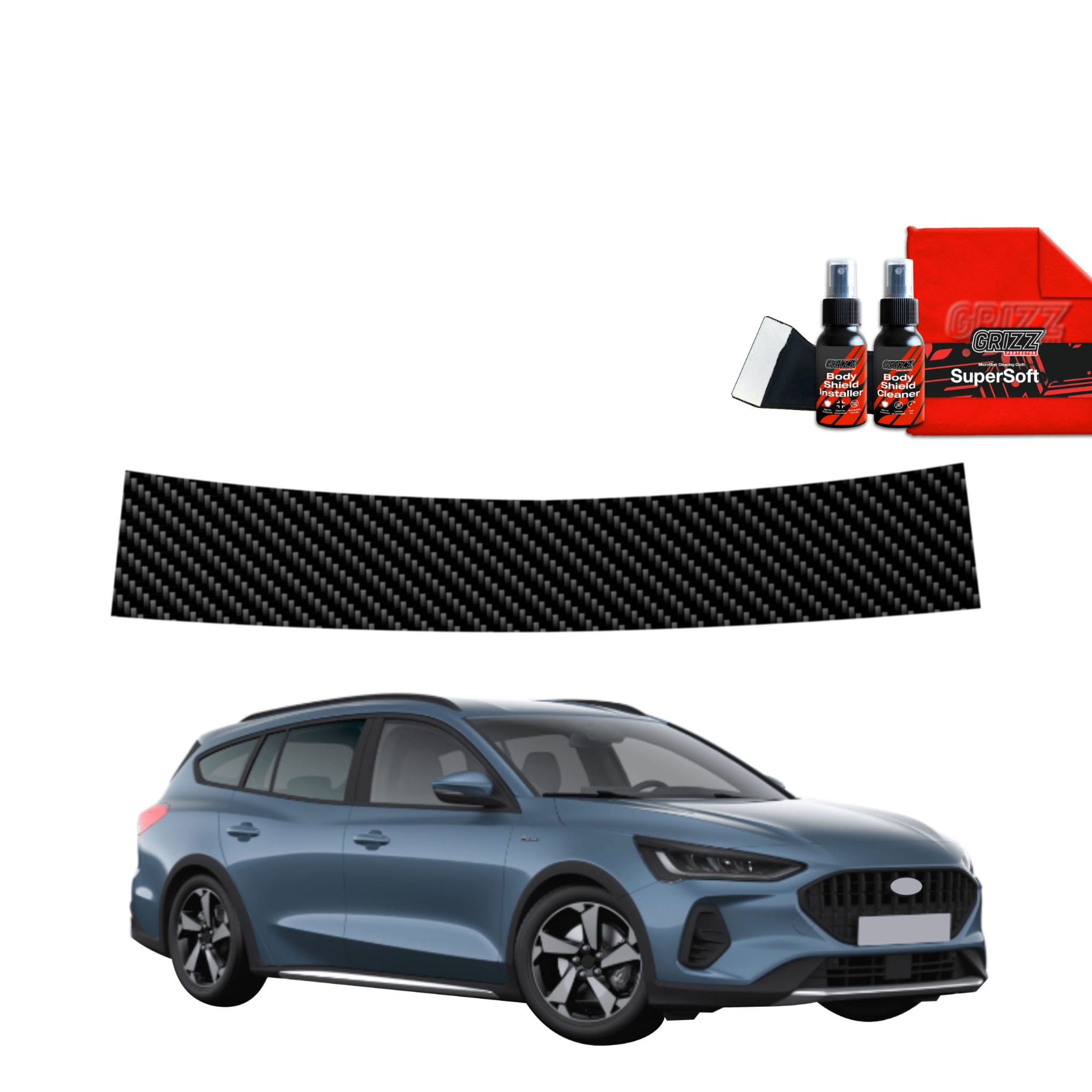 Folia karbonowa Grizz Protector na próg bagażnika do Ford Focus Active X Kombi Facelift (2021-2025)