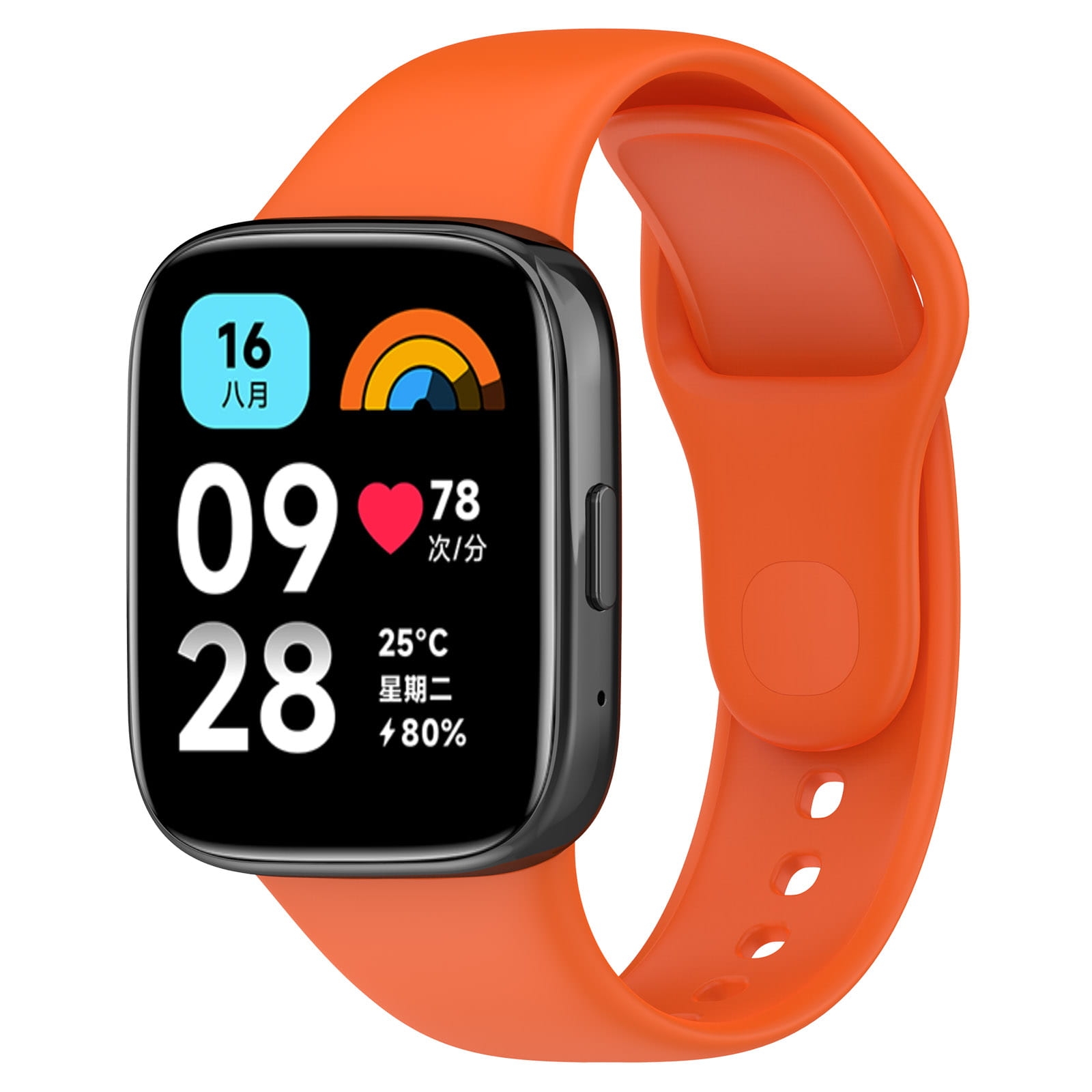 Image of Pasek Bizon Strap Watch Dots do Xiaomi Redmi Watch 3 Active, pomarańczowy