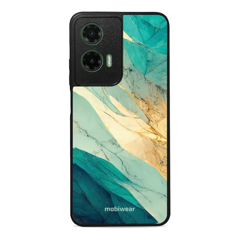 Etui ochronne do Motorola Moto G35 5G, Mobiwear Glossy Case, turkusowy marmur