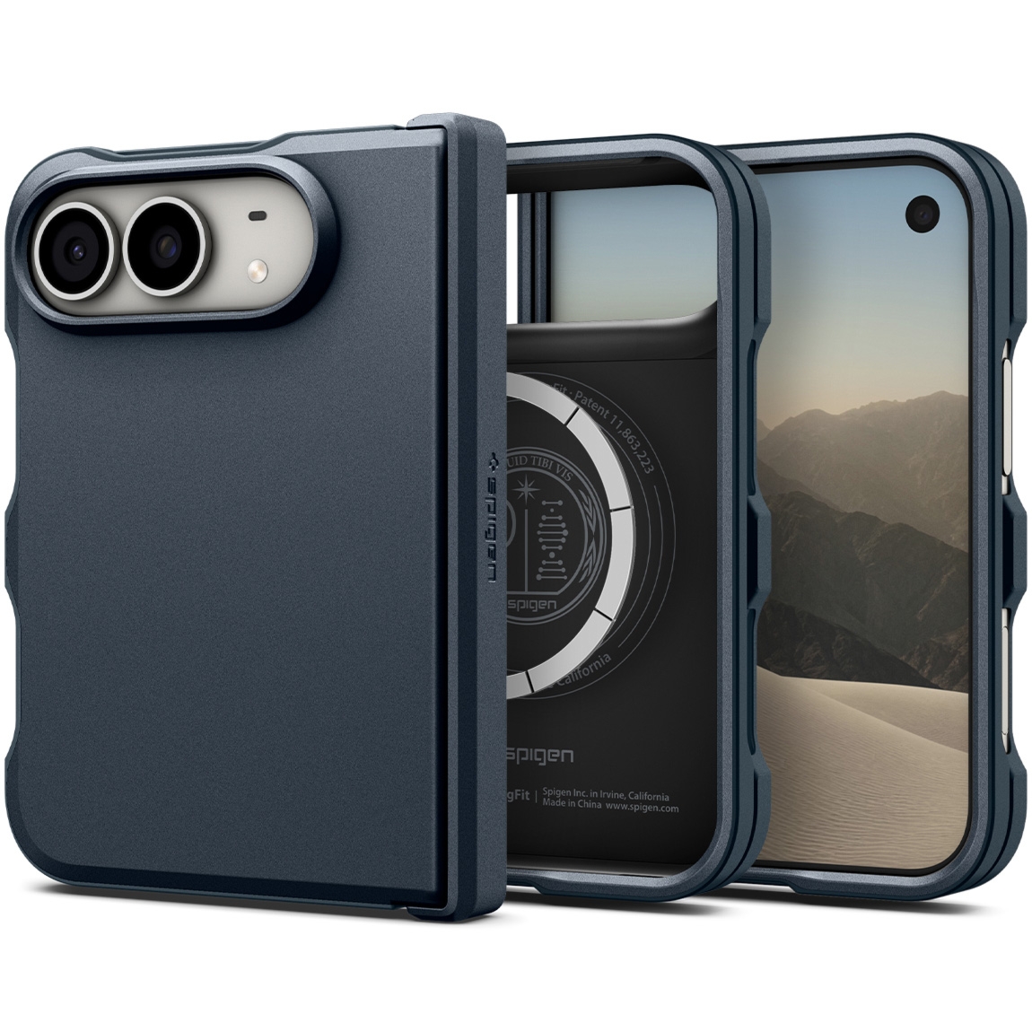 Etui Spigen Tough Armor Pro Mag do MagSafe do iPhone Duo, granatowe