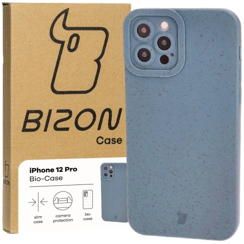 Image of Ekologiczne etui Bizon Bio-Case do iPhone 12 Pro, niebieskie