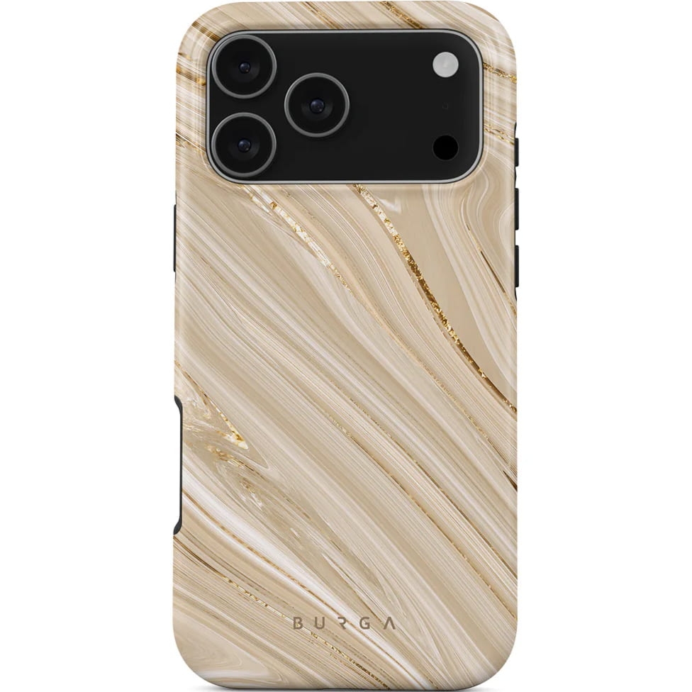 Etui Burga Full Glam Tough Magnetic do iPhone 17 Pro Max, beżowe wzorzyste