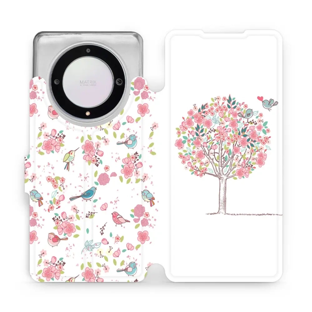 Etui z klapką do Honor Magic5 Lite, Mobiwear Book, różowy gaj