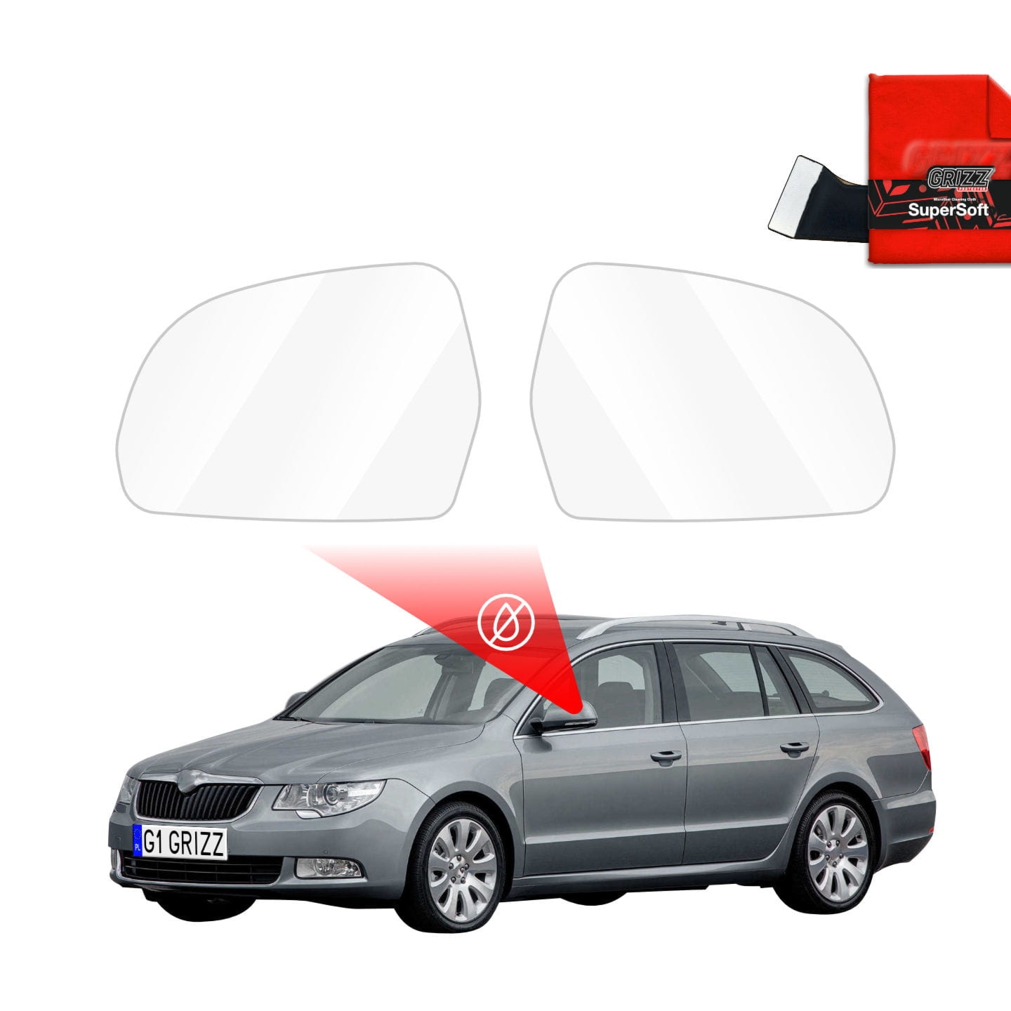 Folia przeciwdeszczowa Grizz Protector na lusterka do Skoda Superb 2 (2008-2015)