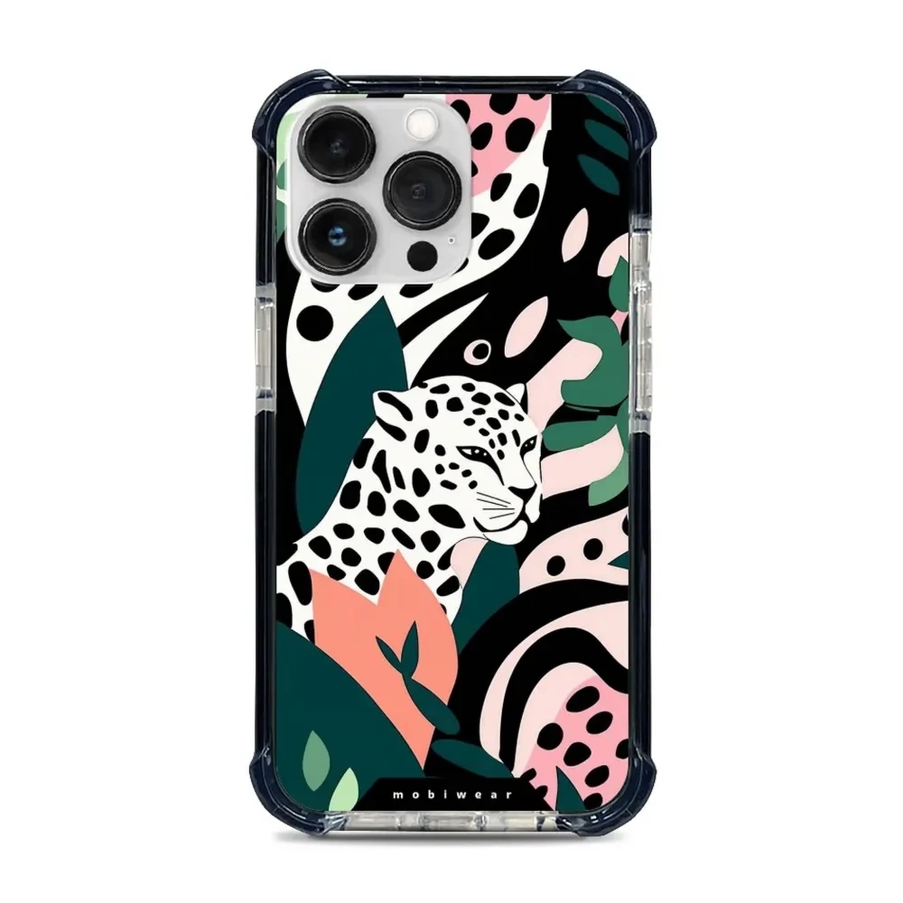 Etui ochronne do iPhone 13 Pro do MagSafe, Mobiwear Elite Bumper, tropikalny gepard