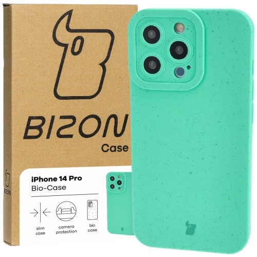 Image of Ekologiczne etui Bizon Bio-Case do iPhone 14 Pro, zielone