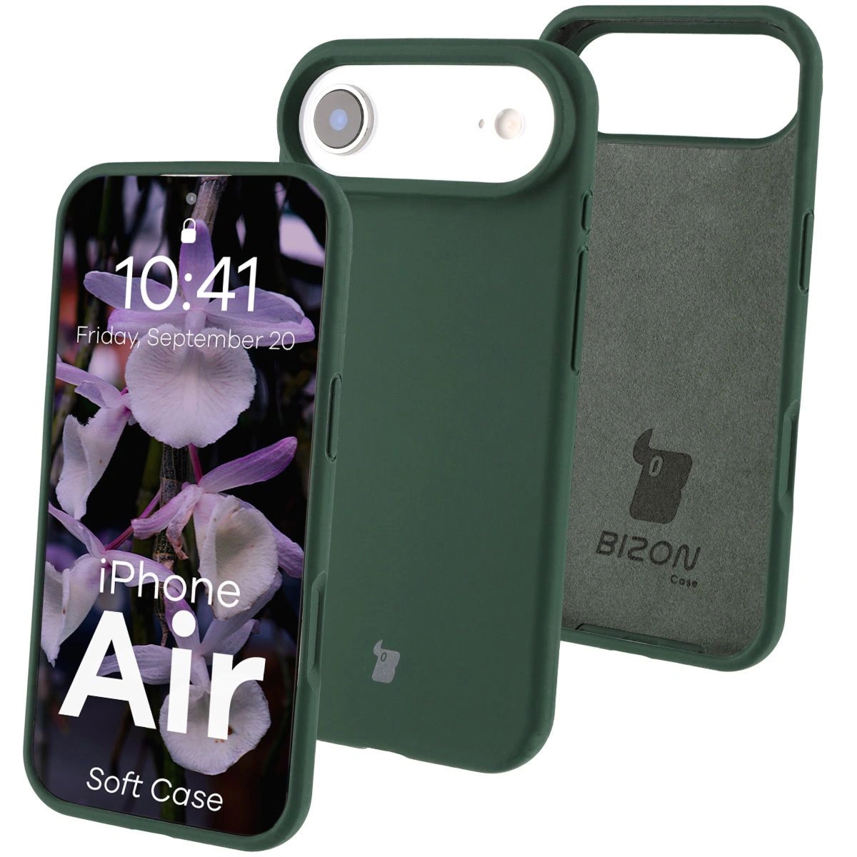 Silikonowe etui Bizon Soft Case do iPhone Air, ciemnozielone